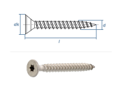 4 x 40mm Spanplattenschrauben Torx Vollgew. Edelstahl A2...