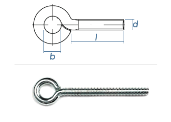 M4 x 30mm Ringschrauben verzinkt (10 Stk.)