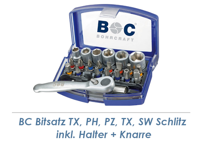 PH, inkl. Schlitz, PZ, + TX, Mini-Kna SW Bitsatz Halter