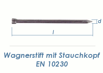 2 x 40mm Wagnerstifte Stauchkopf DIN1152 blank (2,5kg Paket)