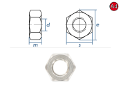 M8 Sechskantmuttern DIN934 Edelstahl A4 (10 Stk.)