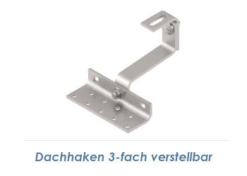 138 x 56 x 5mm Dachhaken 3-fach verstellbar Edelstahl (1 Stk.)