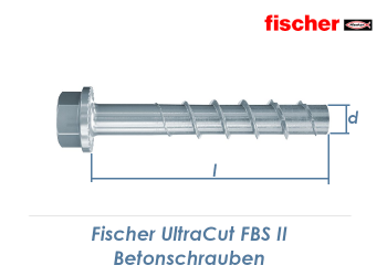 8 x 150mm Betonschrauben Ultra-Cut FBS II mit Sechskantkopf mit angeformter U-Scheibe (1 Stk.)