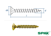 2,5 x 10mm SPAX Universalschraube PZ VG Stahl yellox-gelb...