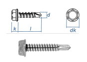 3,9 x 13mm Bohrschrauben Sechskantkopf DIN7504 Edelstahl...