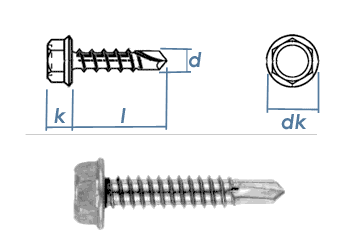 4,8 x 32mm Bohrschrauben Sechskantkopf DIN7504 Edelstahl A2 (10 Stk.)