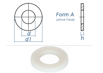 5,3mm Unterlegscheiben DIN125 Polyamid  (100 Stk.)