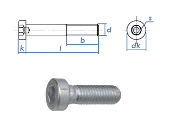 M8 x 80mm Zylinderschraube niedriger Kopf DIN6912 Stahl verzinkt FKL 8.8 (1 Stk.)