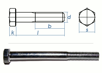 M8 x 50mm Sechskantschrauben DIN 931 Teilgewinde Stahl