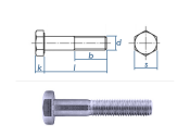 M14 x 120mm Sechskantschrauben DIN931 Teilgewinde Stahl...