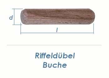 8 x 40mm Riffeldübel Buche -  - ih